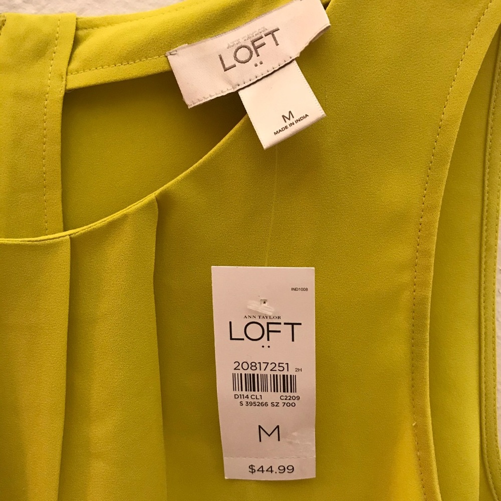 Loft Neon Sleeveless Blouse Size Medium NWT - Picture 4 of 5